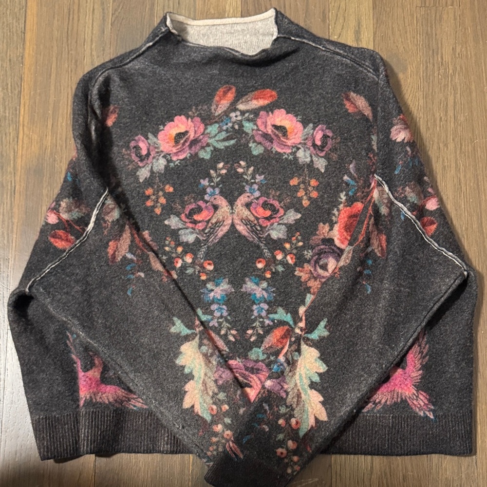Pilcro Dark Floral Women's Turtleneck Sweater